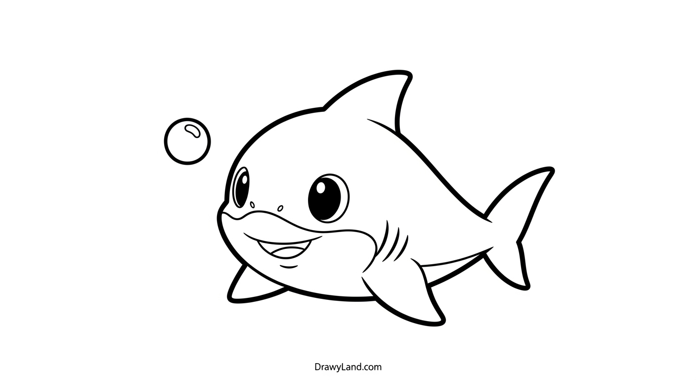 Free Printable Shark Coloring Book for Little Artists shark family coloring book illustration