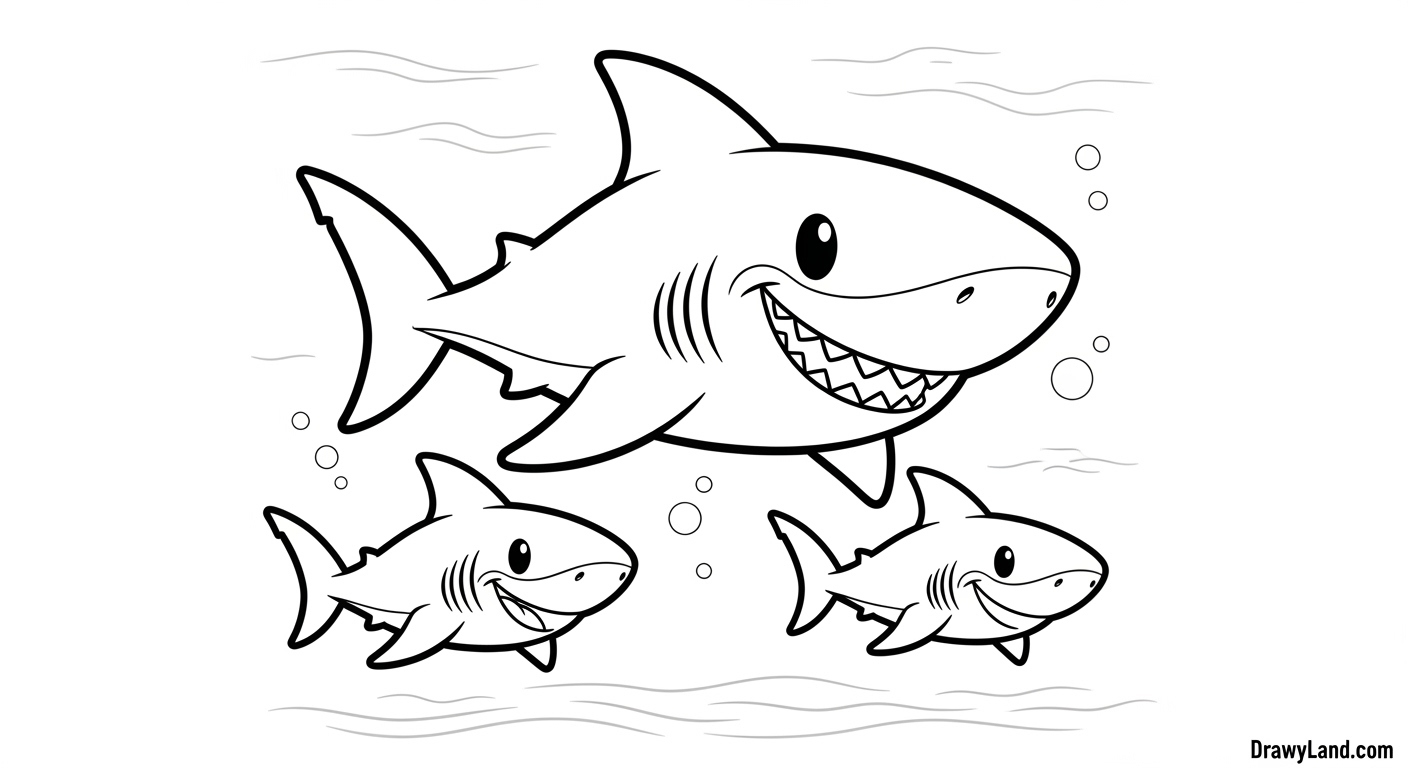 Free Printable Shark Coloring Book for Little Artists preschool shark coloring book craft idea