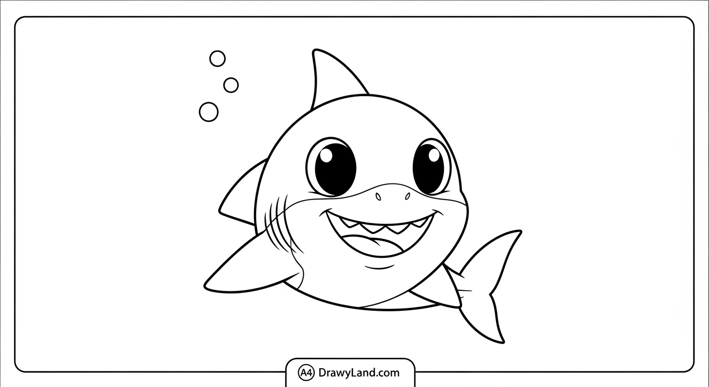Free Printable Shark Coloring Book for Little Artists friendly shark coloring book page for kids