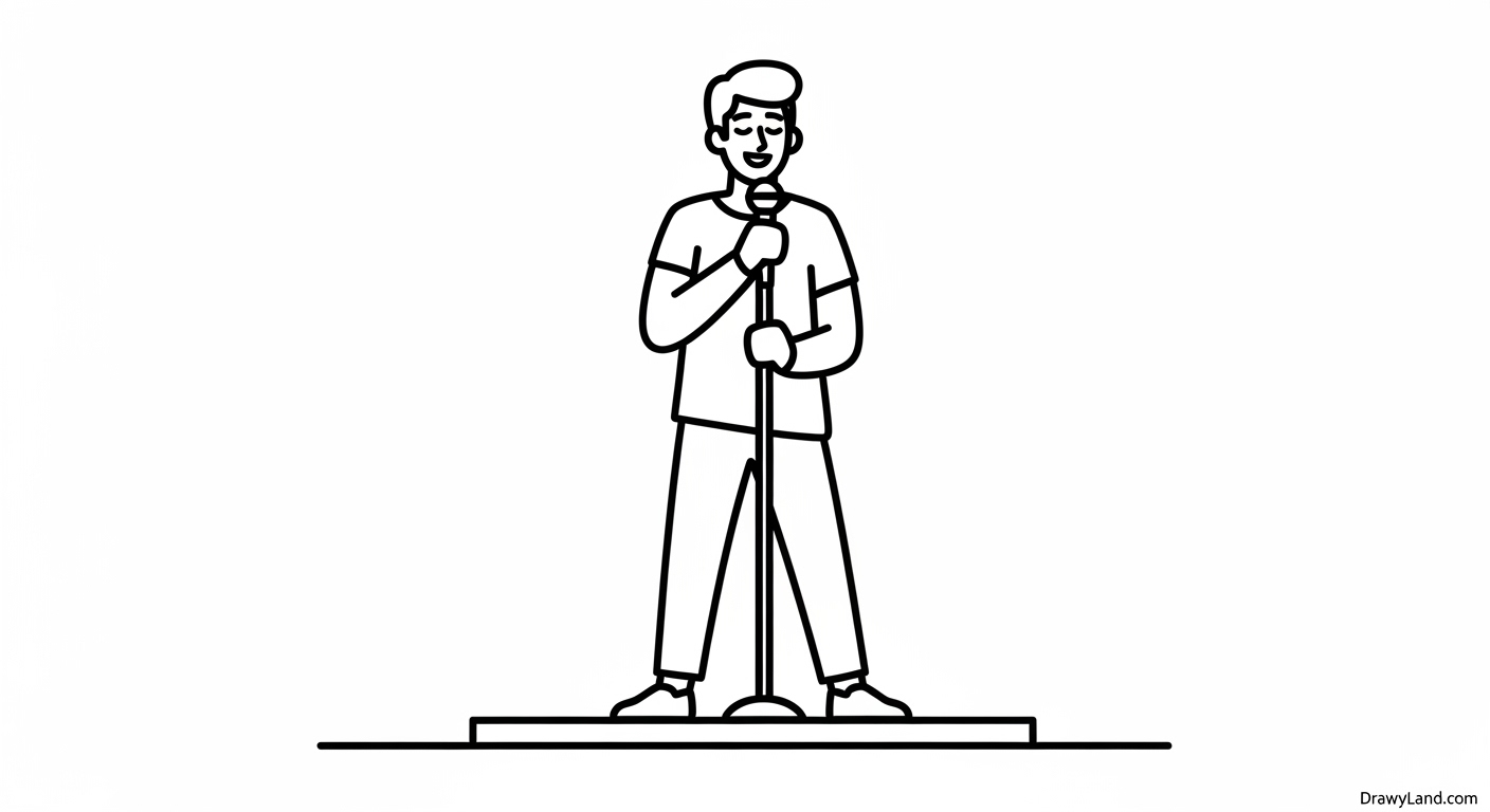 Free Printable Singer Coloring Pages for Little Musicians easy cartoon singer coloring sheet for preschoolers