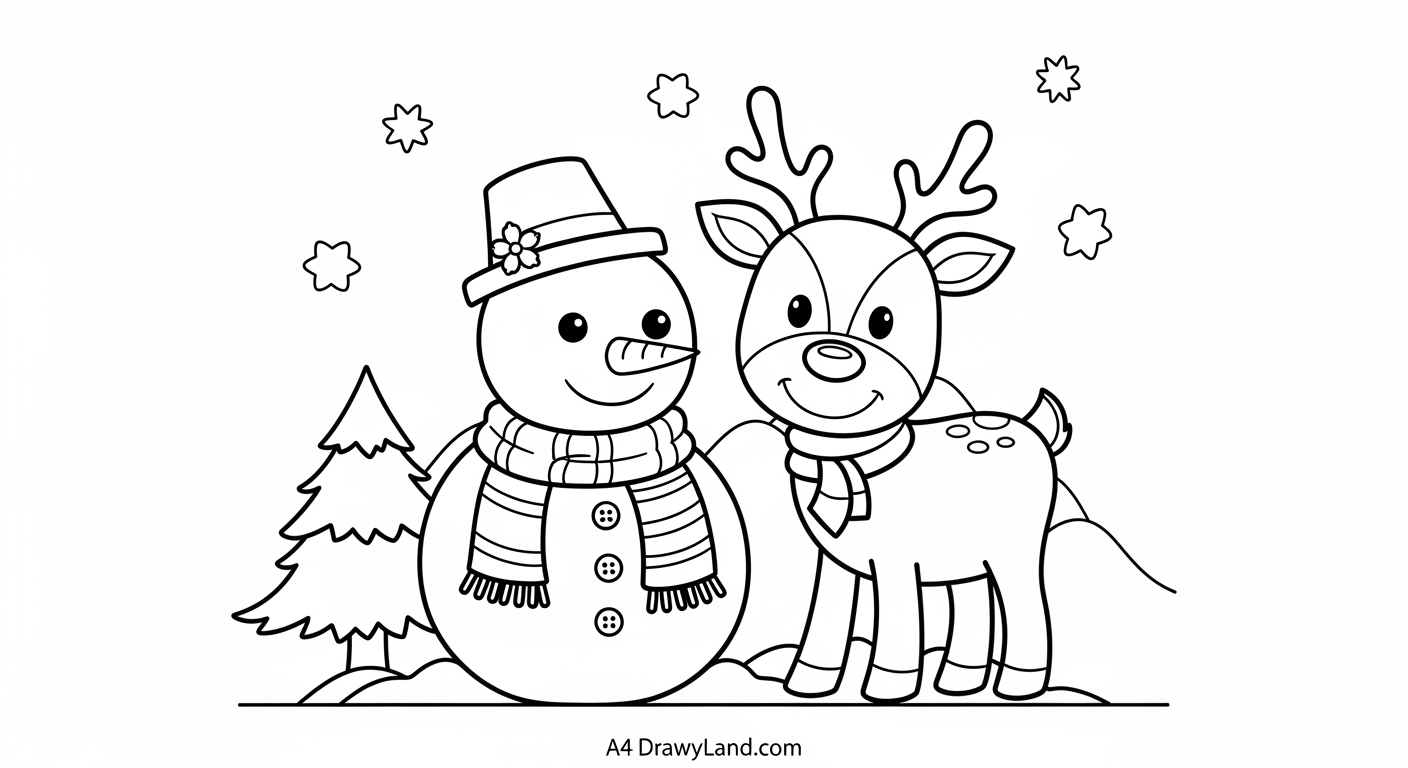Free Printable Snowman Coloring Page printable snowman picture to color for the holidays
