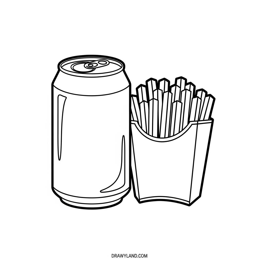 easy bubbly soda drink coloring page for toddlers
