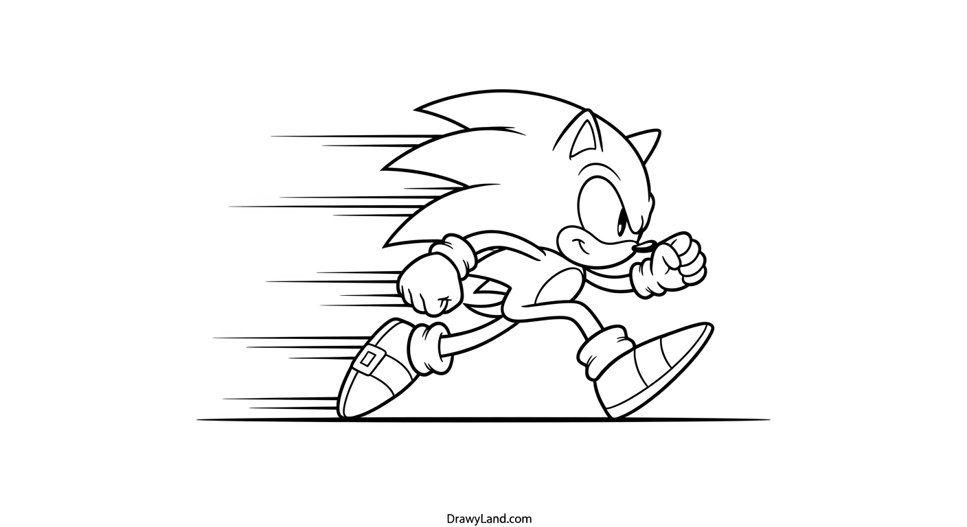Free Printable Sonic Characters Coloring Pages easy sonic the hedgehog running coloring sheet pdf