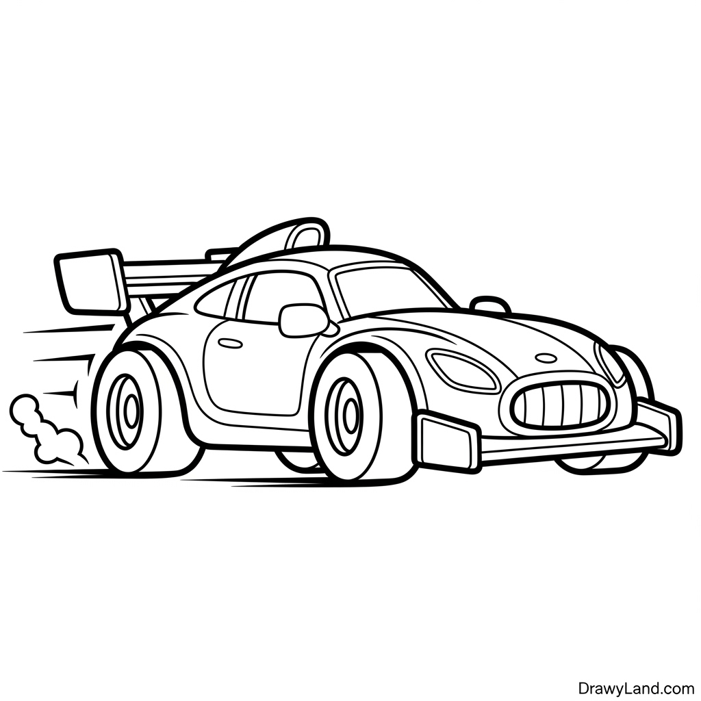 easy sports car coloring pages for toddlers