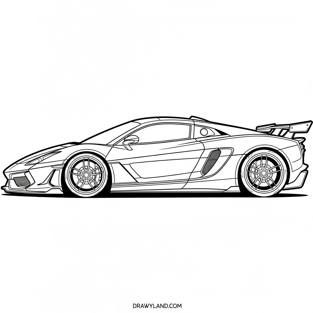 sleek sports cars coloring pages for kids
