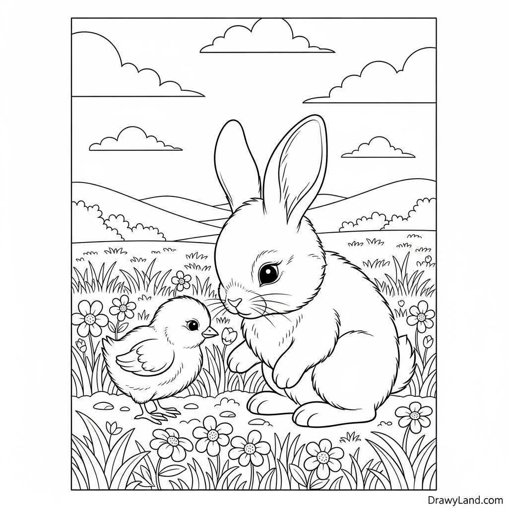 Easy spring animals coloring pages designed for toddlers