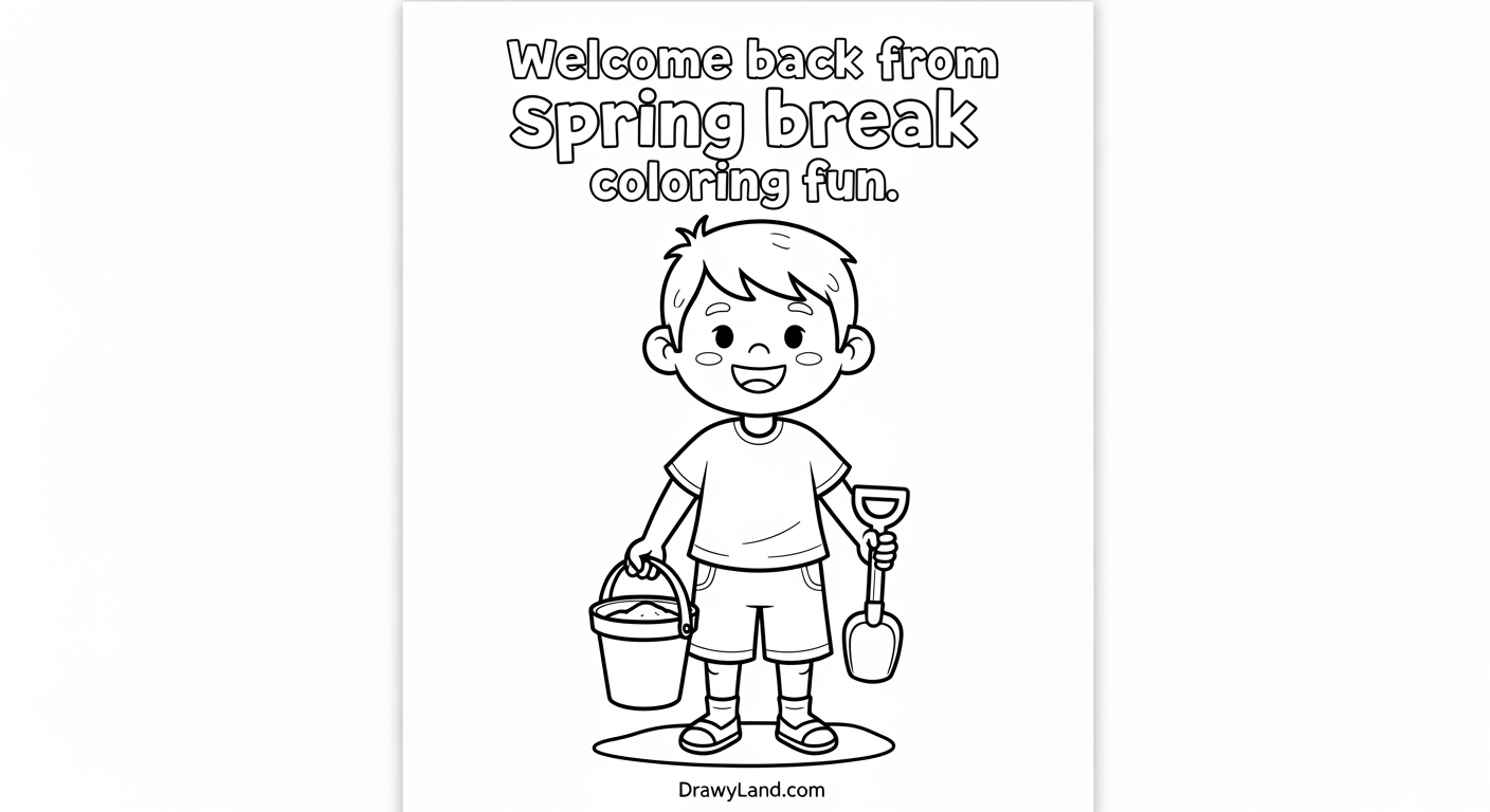 Fun & Free Printable Spring Break Coloring Sheets Simple airplane and suitcase spring break coloring sheets for kids