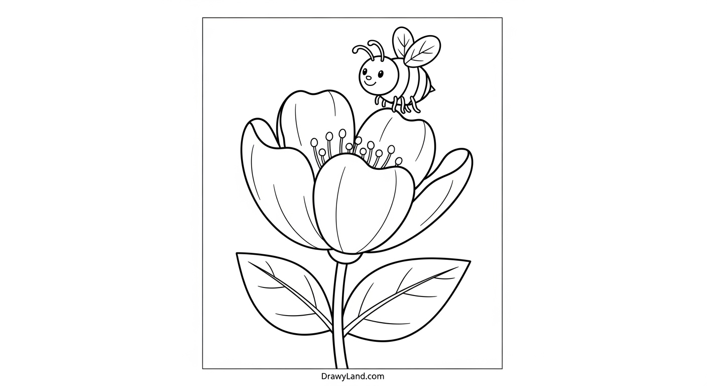 Free Spring Flower Printable Coloring Pages simple tulip spring flower coloring sheet for toddlers