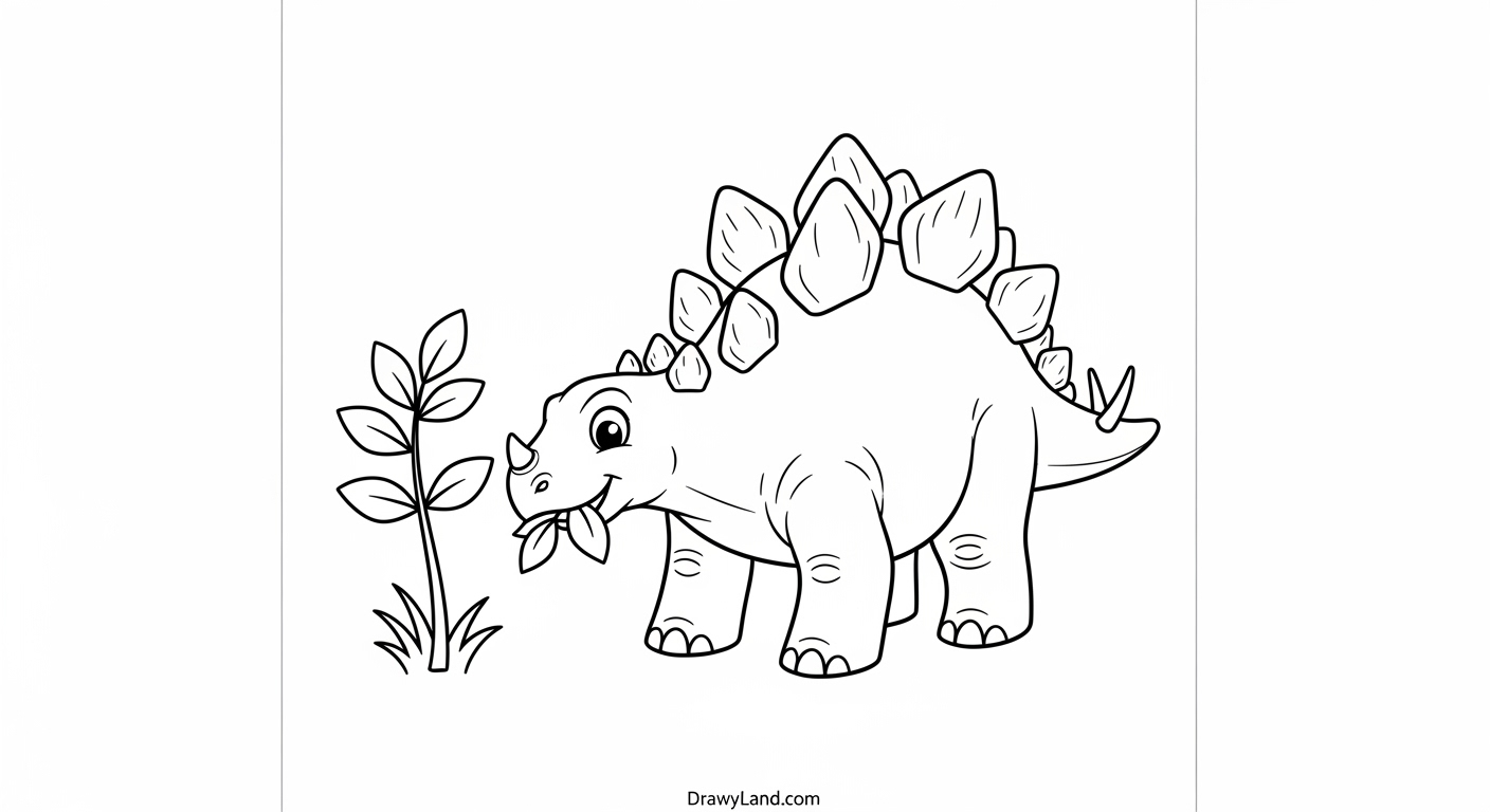 Free Printable Stegosaurus Dinosaur Coloring Pages Easy printable Stegosaurus coloring sheet for preschoolers