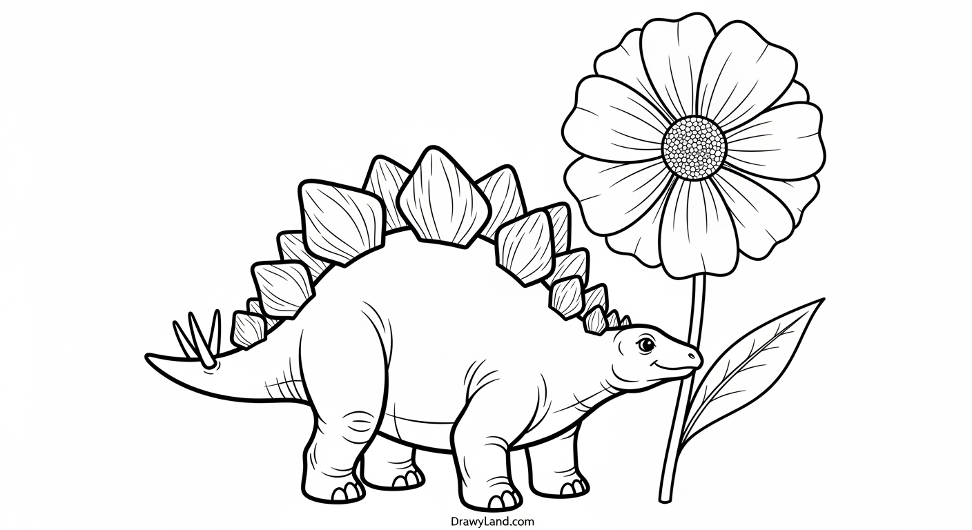 Free Printable Stegosaurus Dinosaur Coloring Pages Cute baby Stegosaurus coloring page for kids craft projects