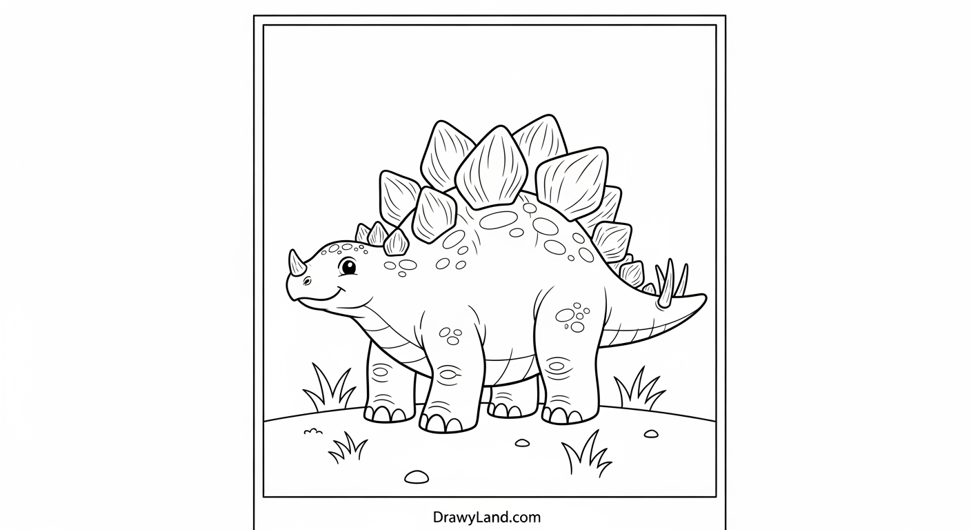 Free Printable Stegosaurus Dinosaur Coloring Pages A group of different prehistoric dinosaurs to color