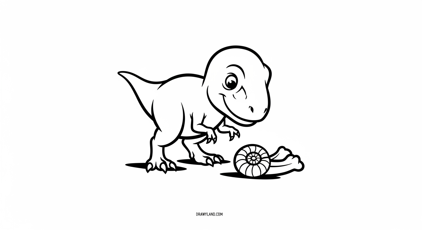 Free Printable T-Rex Coloring Pages a cute cartoon t rex printable coloring page for children