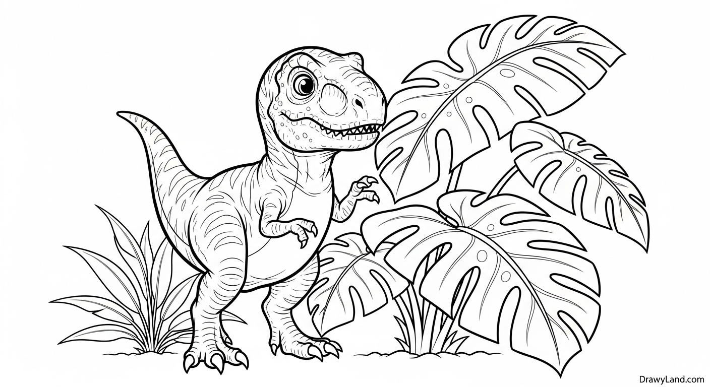 Free Printable T-Rex Coloring Pages an easy t rex printable coloring page for preschoolers