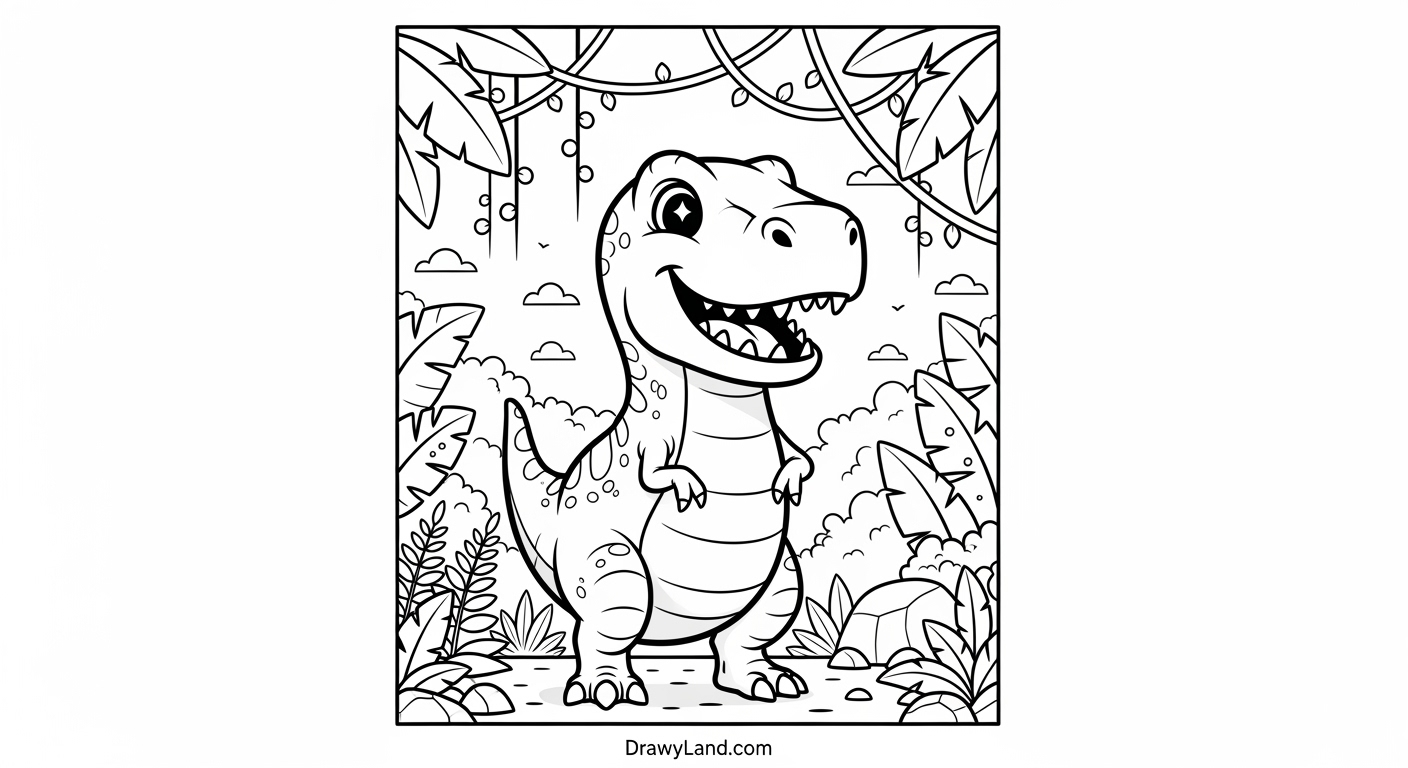 Free Printable T-Rex Coloring Pages a simple t rex printable for kids to color