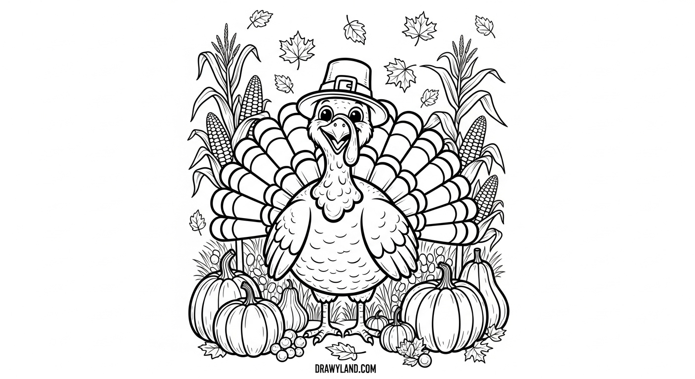 Easy Thanksgiving Coloring Pages (Free & Printable) printable thanksgiving food coloring page