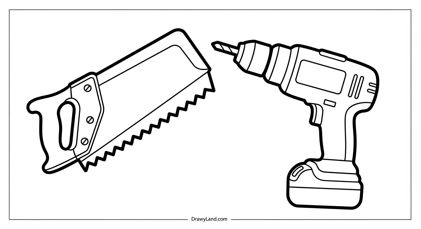 Free Printable Tools Coloring Page Collection for Kids printable mechanic tool set coloring sheet