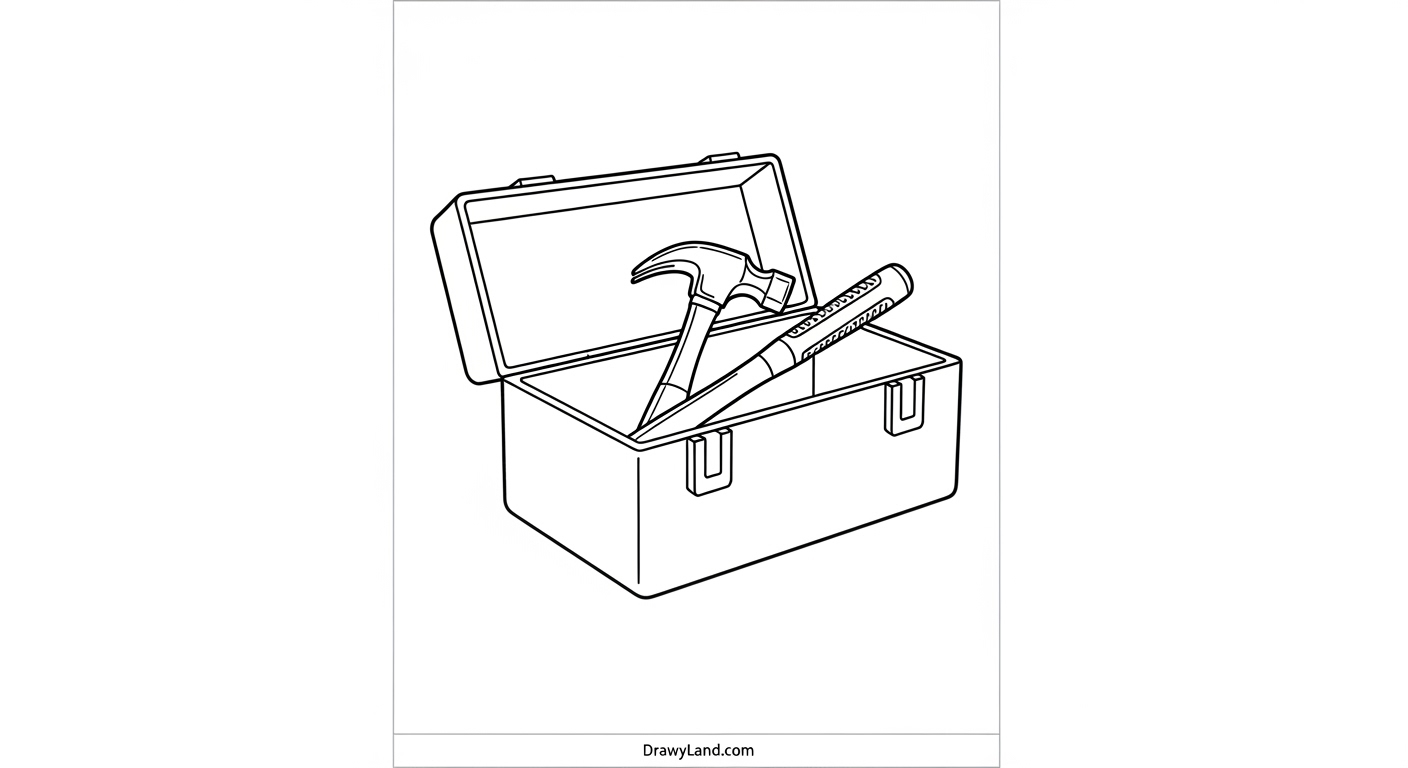 Free Printable Tools Coloring Page Collection for Kids easy handyman tools coloring sheet for toddlers
