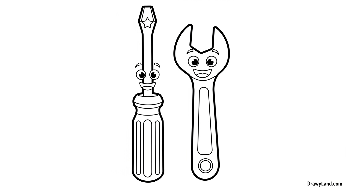 Free Printable Tools Coloring Page Collection for Kids printable toolbox coloring page with various tools