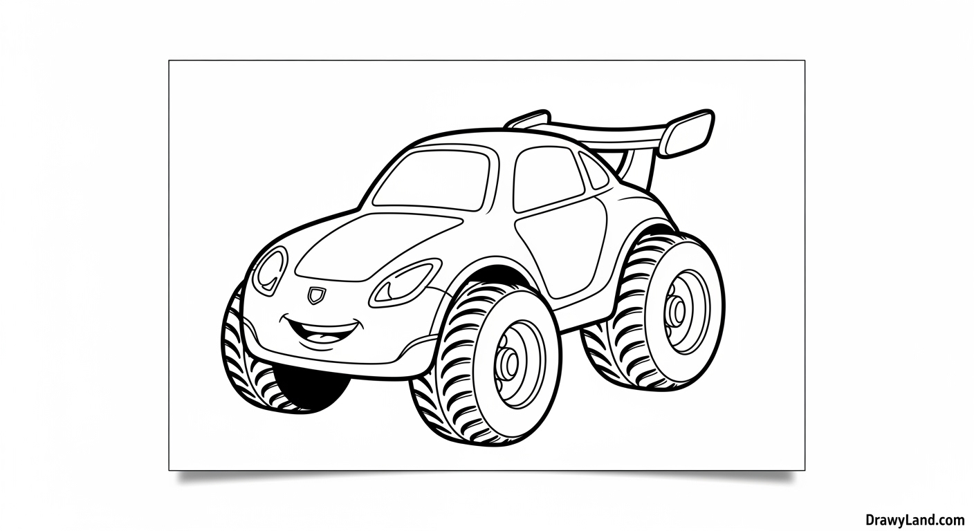Free Printable Toys Coloring Pages for Creative Kids action-packed robot and toy car coloring sheet