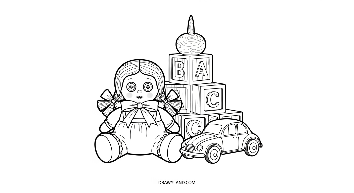 Free Printable Toys Coloring Pages for Creative Kids easy coloring pages of toys for toddlers with simple outlines