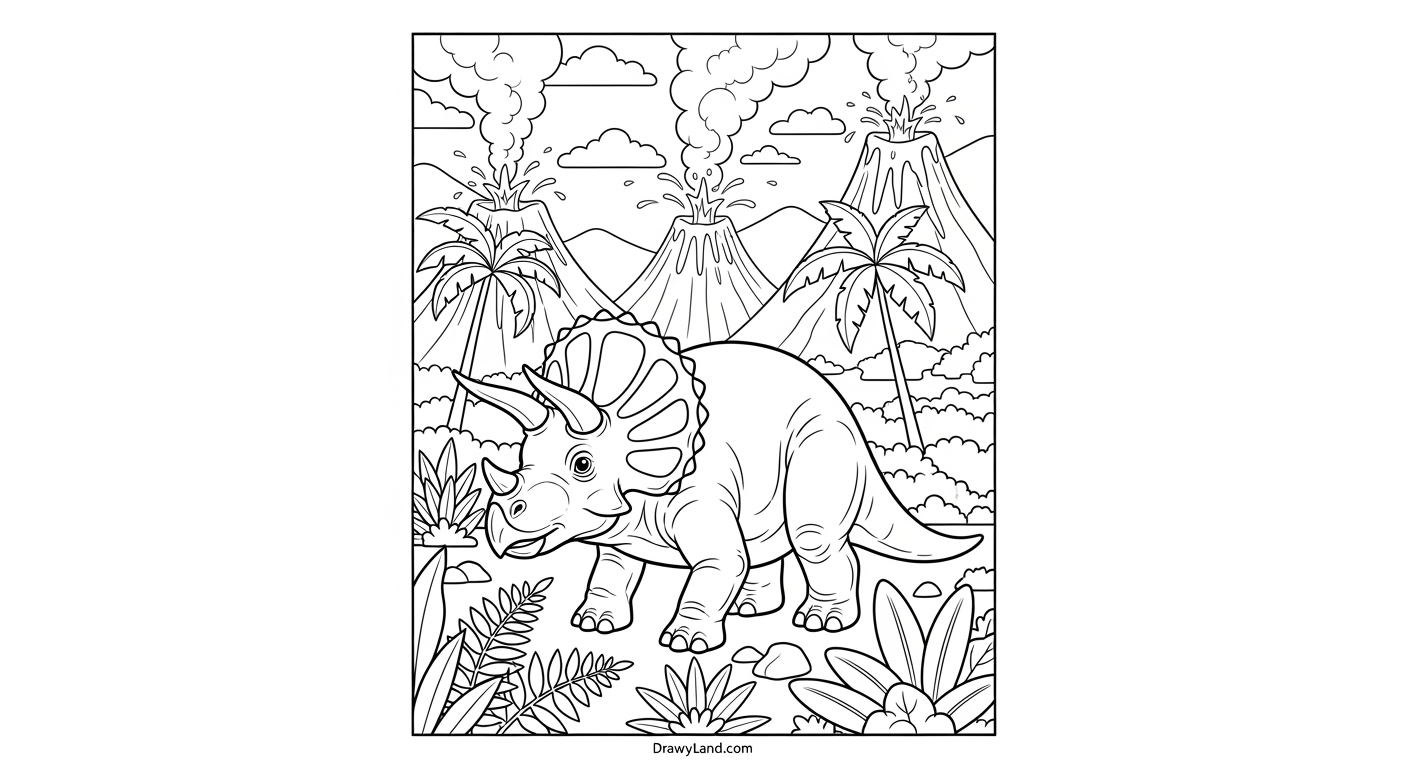 Free Printable Triceratops Coloring Pages cute baby triceratops drawing to color for kids