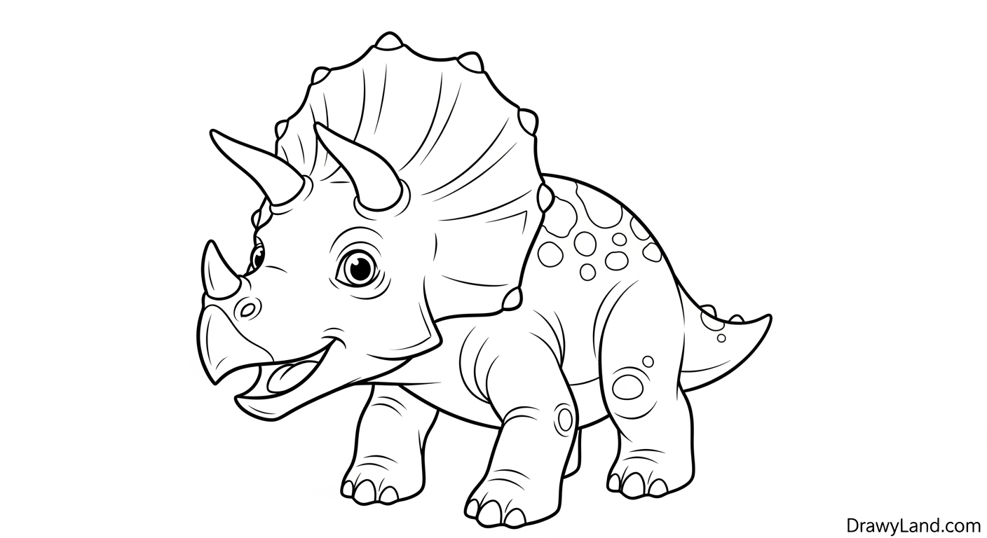 Free Printable Triceratops Coloring Pages friendly triceratops coloring sheet for preschoolers