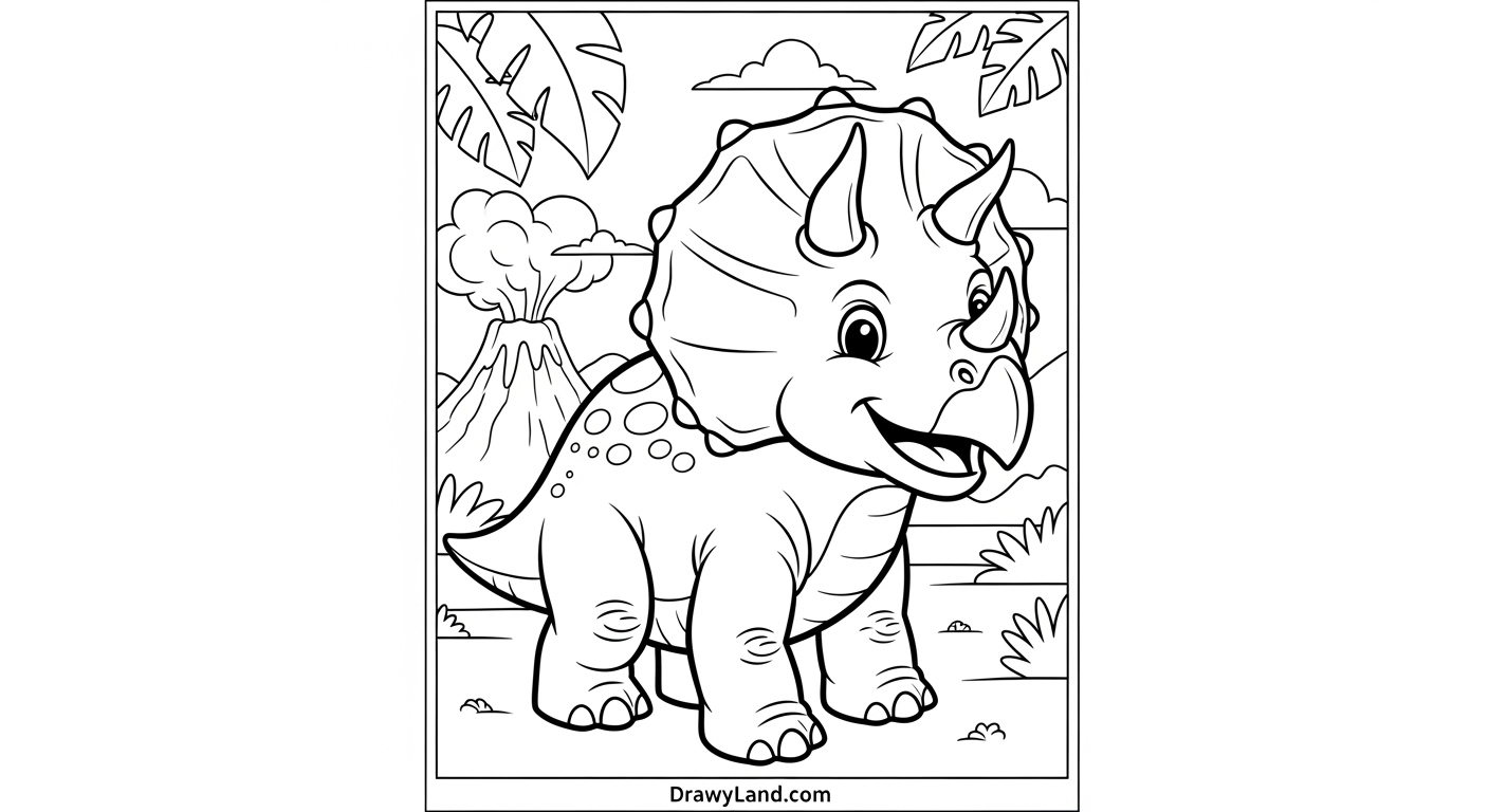Free Printable Triceratops Coloring Pages detailed printable triceratops picture