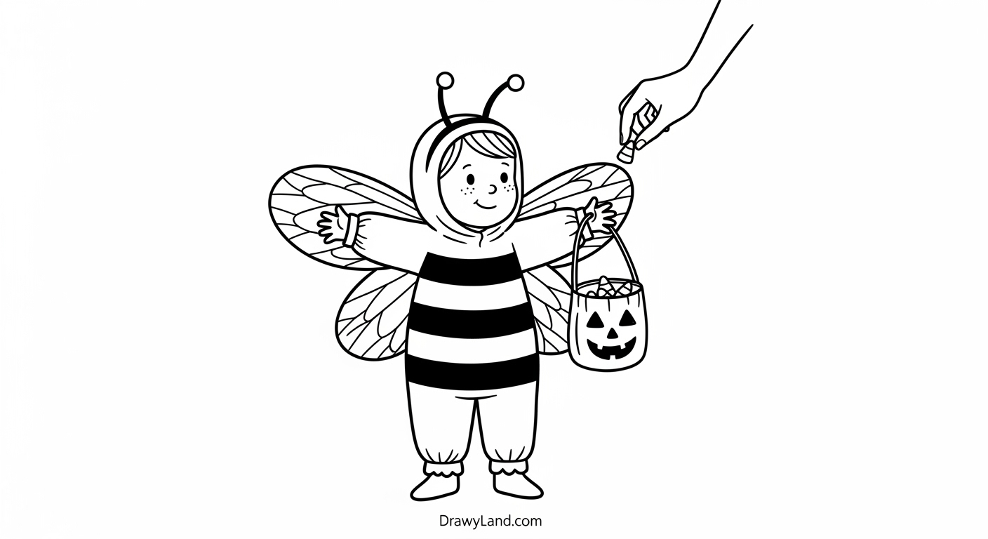 Free Printable Trick or Treat Coloring Pages Kids trick or treating coloring activity page
