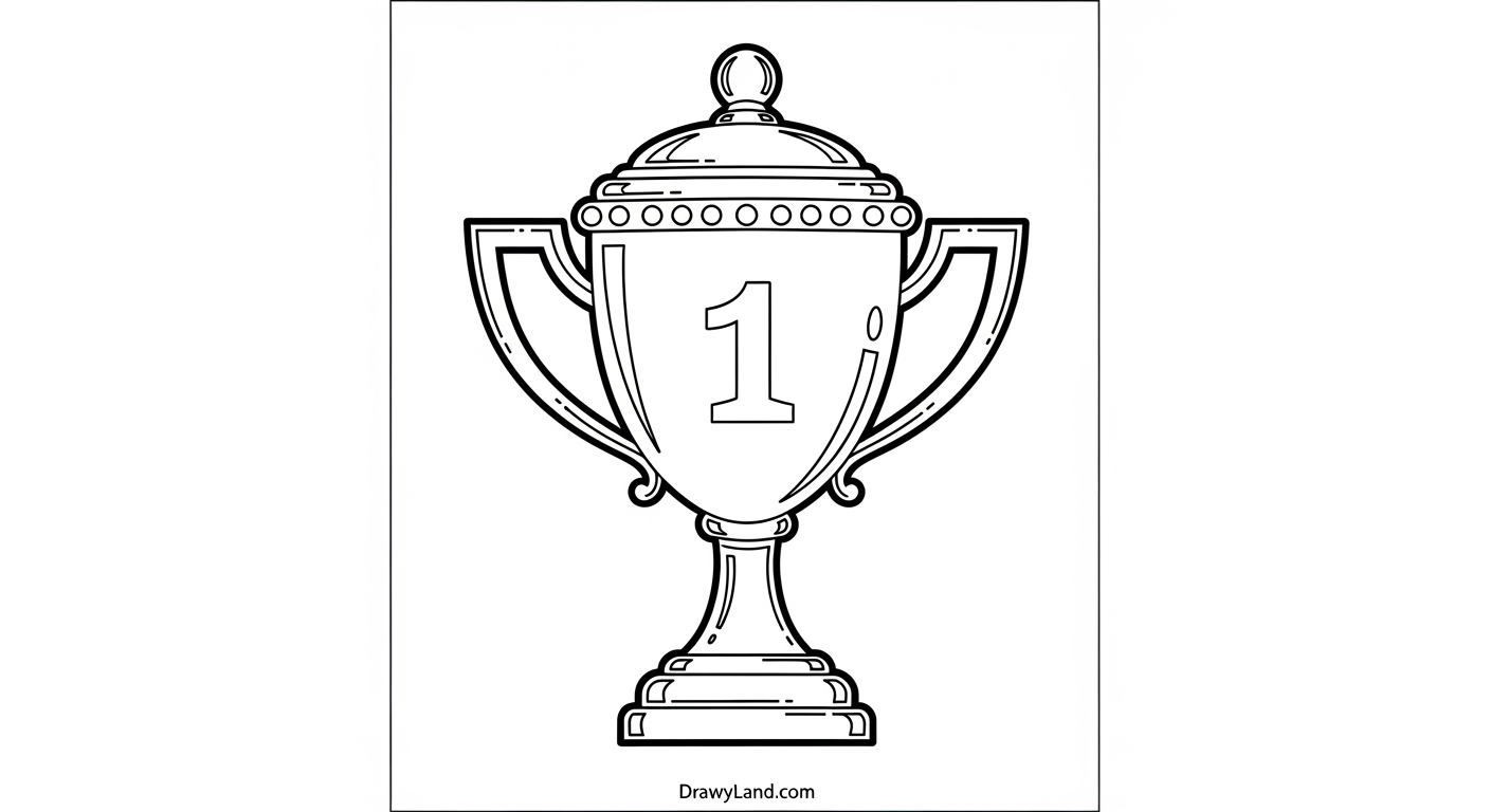 Free Printable Trophy Coloring Page for Champions A fun sports championship cup trophy coloring page.
