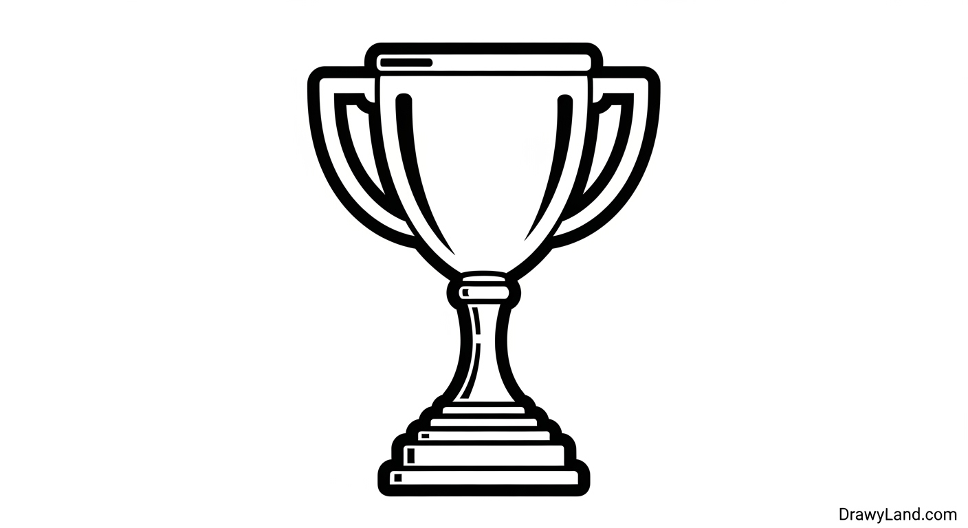 Free Printable Trophy Coloring Page for Champions A blank trophy template perfect for custom student awards.