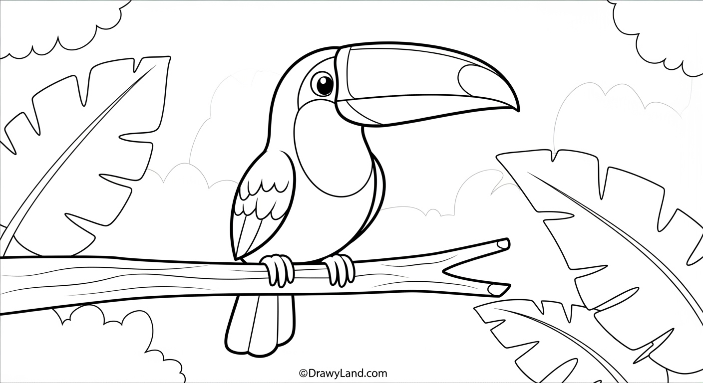 Free Printable Tropical Coloring Pages Simple tropical island coloring page with a palm tree and beach