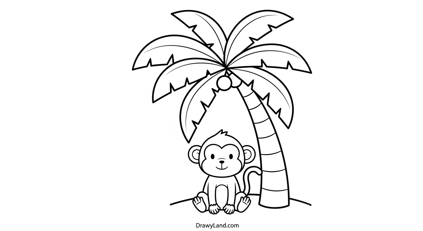 Free Printable Tropical Coloring Pages Fun jungle paradise coloring page with various tropical animals