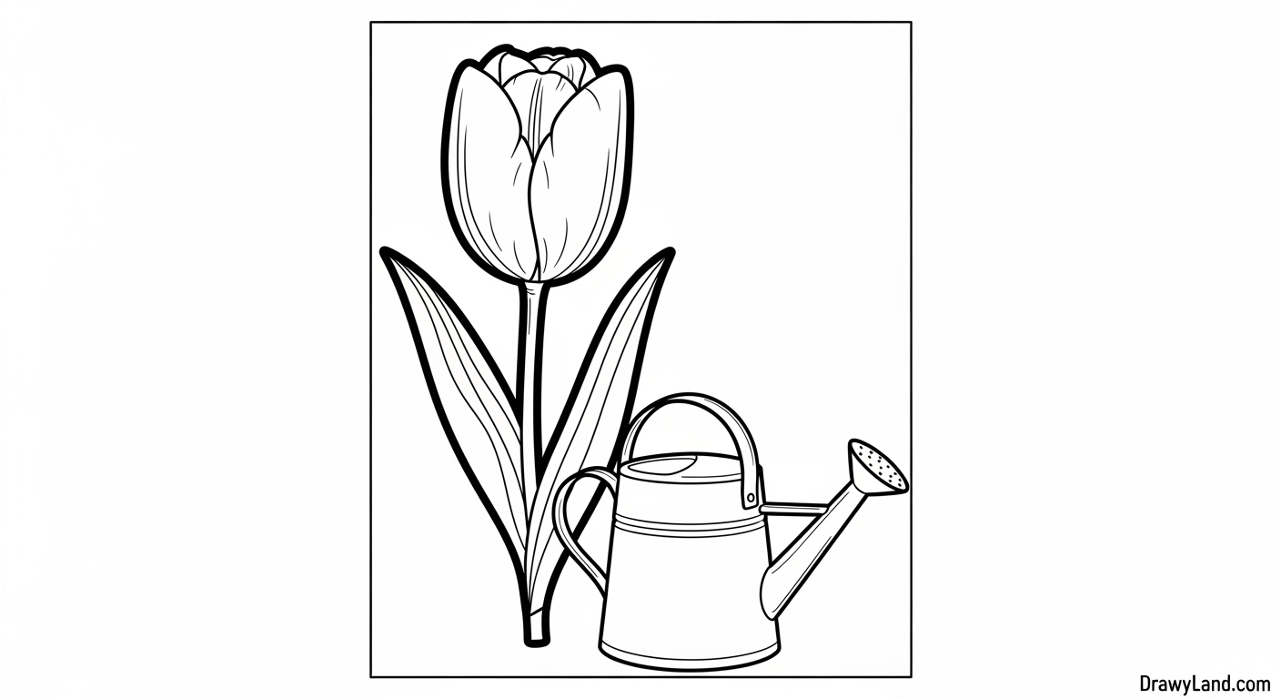 Free Printable Tulip Template to Color for Kids creative tulip template to color craft idea