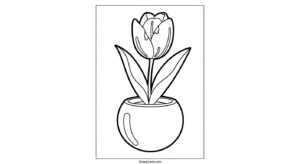 tulip template to color 7
