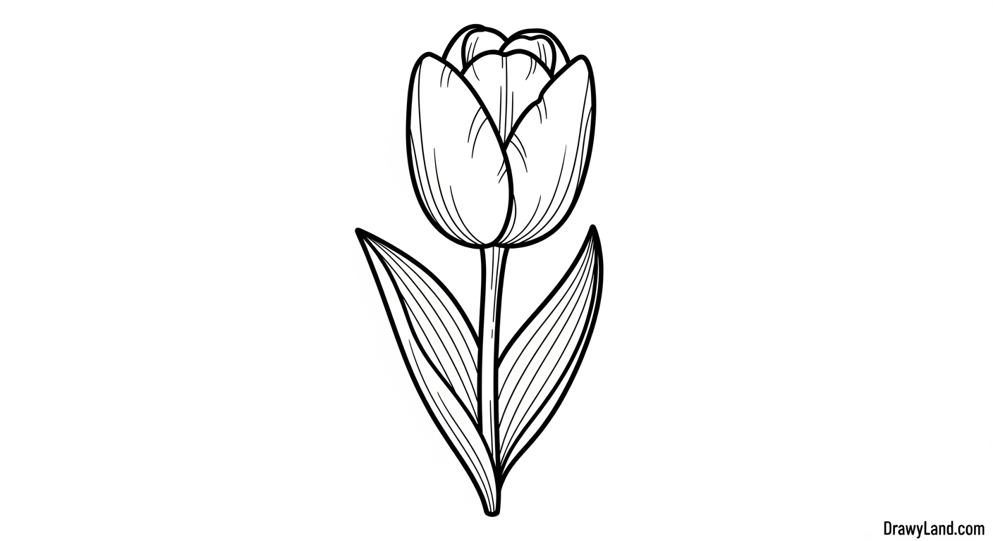 Free Printable Tulip Template to Color for Kids simple tulip template to color for kids