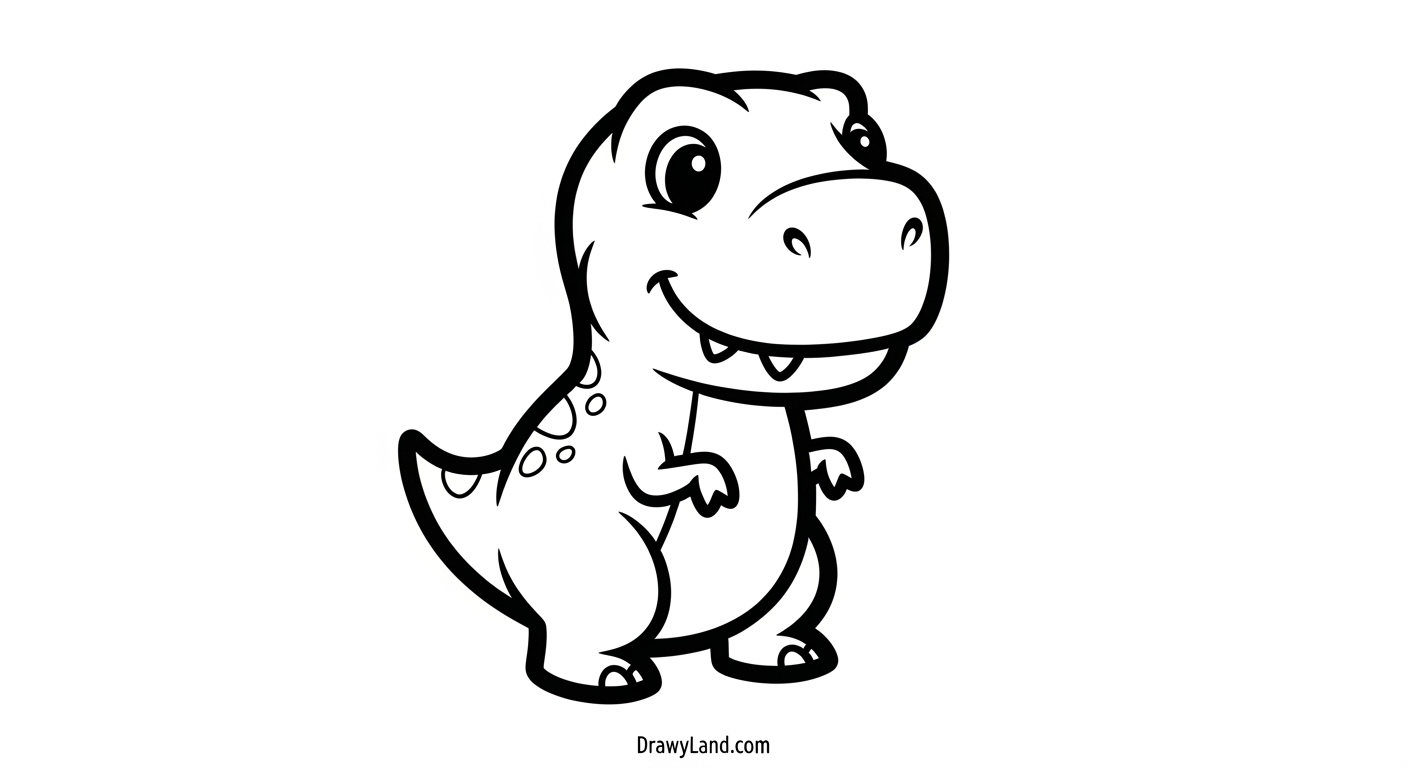 Free Printable Tyrannosaurus Rex Coloring Pages Printable T-Rex line art for coloring