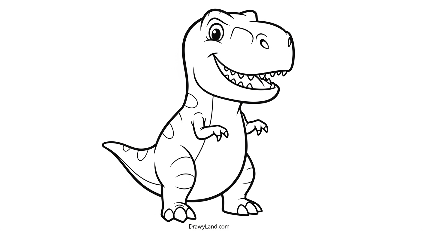 Free Printable Tyrannosaurus Rex Coloring Pages Free printable cute baby T-Rex coloring page