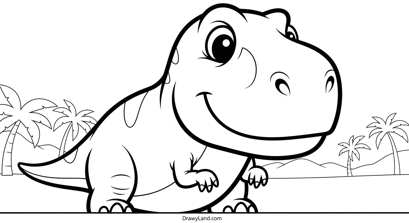 Free Printable Tyrannosaurus Rex Coloring Pages Tyrannosaurus Rex coloring page for fine motor skills