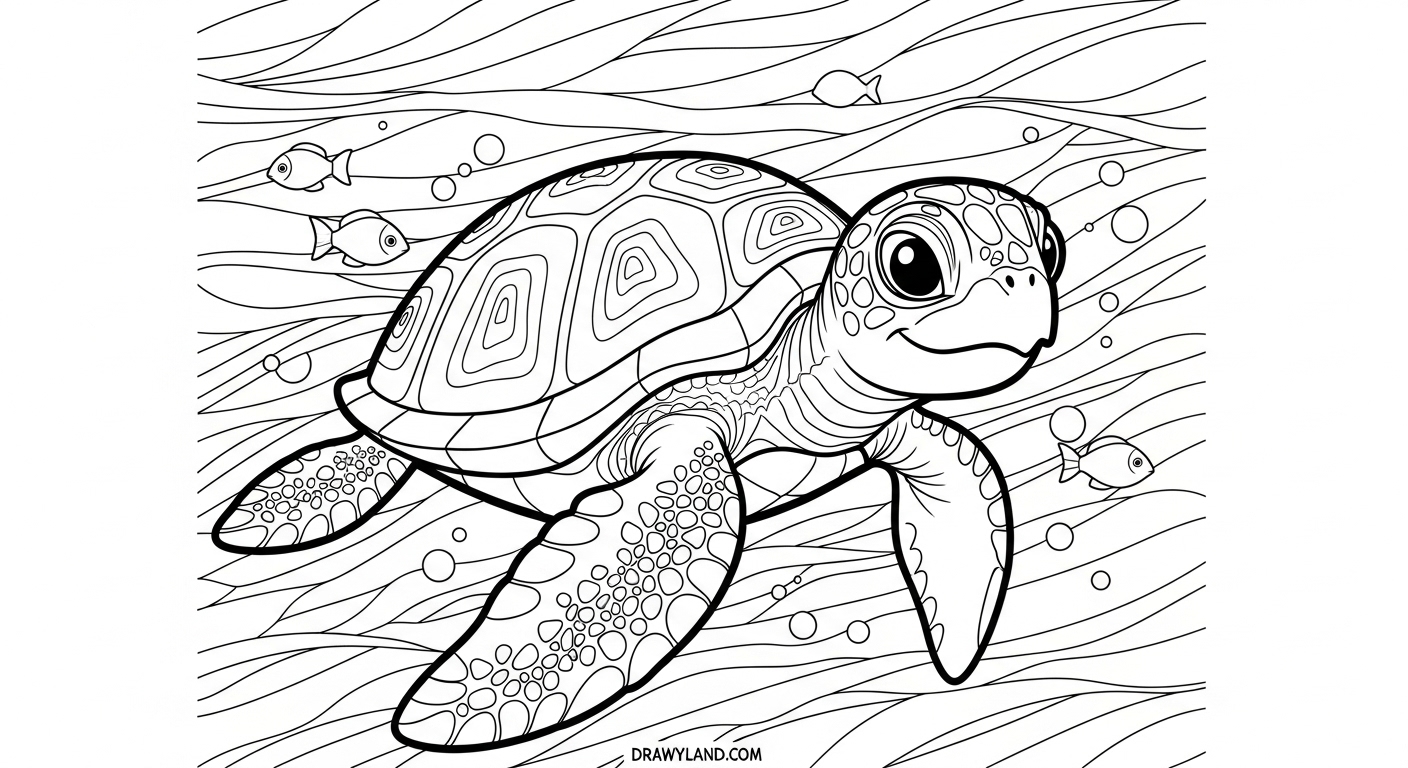 Free Printable Under the Sea Coloring Pages for Kids A beautiful under the sea coloring page featuring fish and coral.