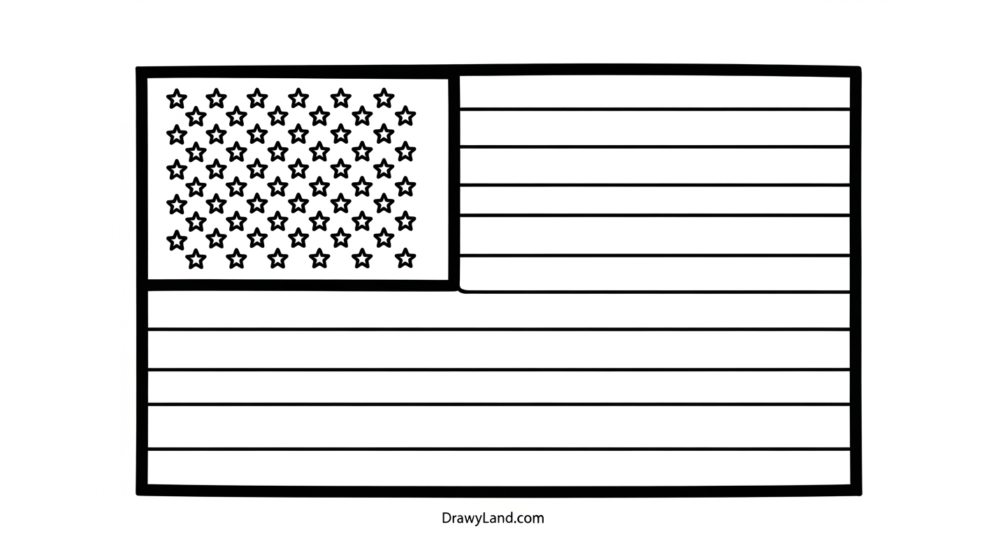 Free Printable USA Flag Coloring Page waving american flag coloring page printable