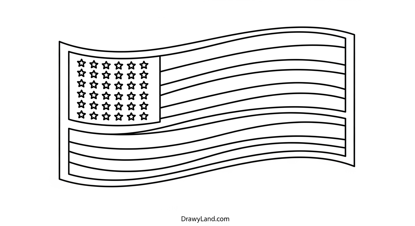 Free Printable USA Flag Coloring Page fourth of july flag coloring pages