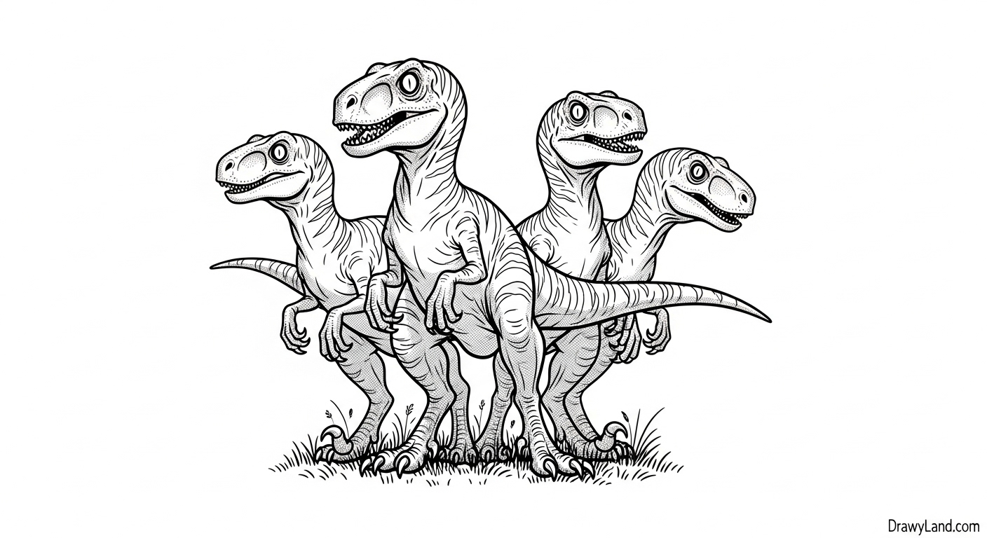 Free Printable Velociraptor Coloring Page for Kids A free printable baby velociraptor drawing