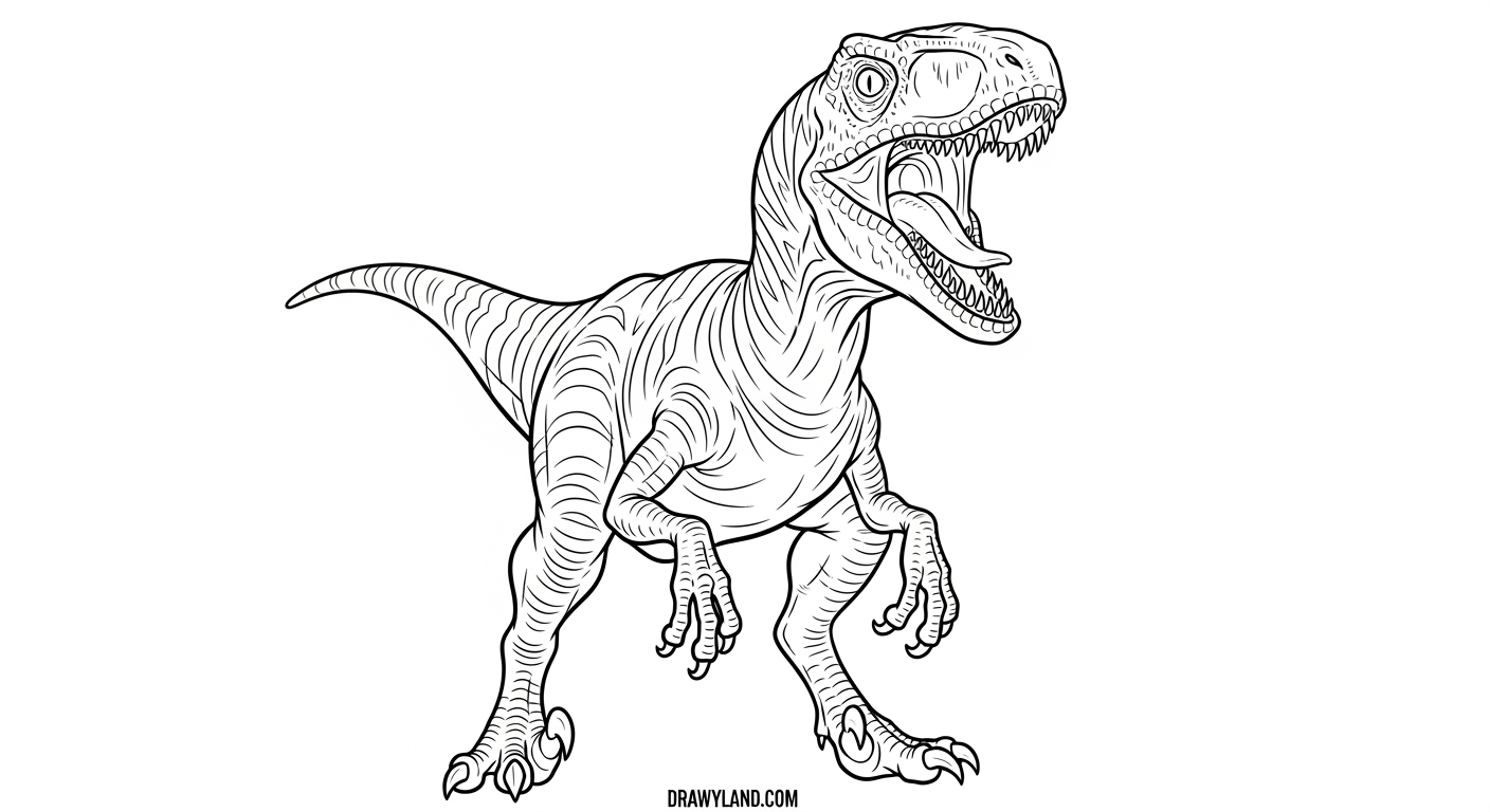 Free Printable Velociraptor Coloring Page for Kids A cute velociraptor coloring sheet for preschool