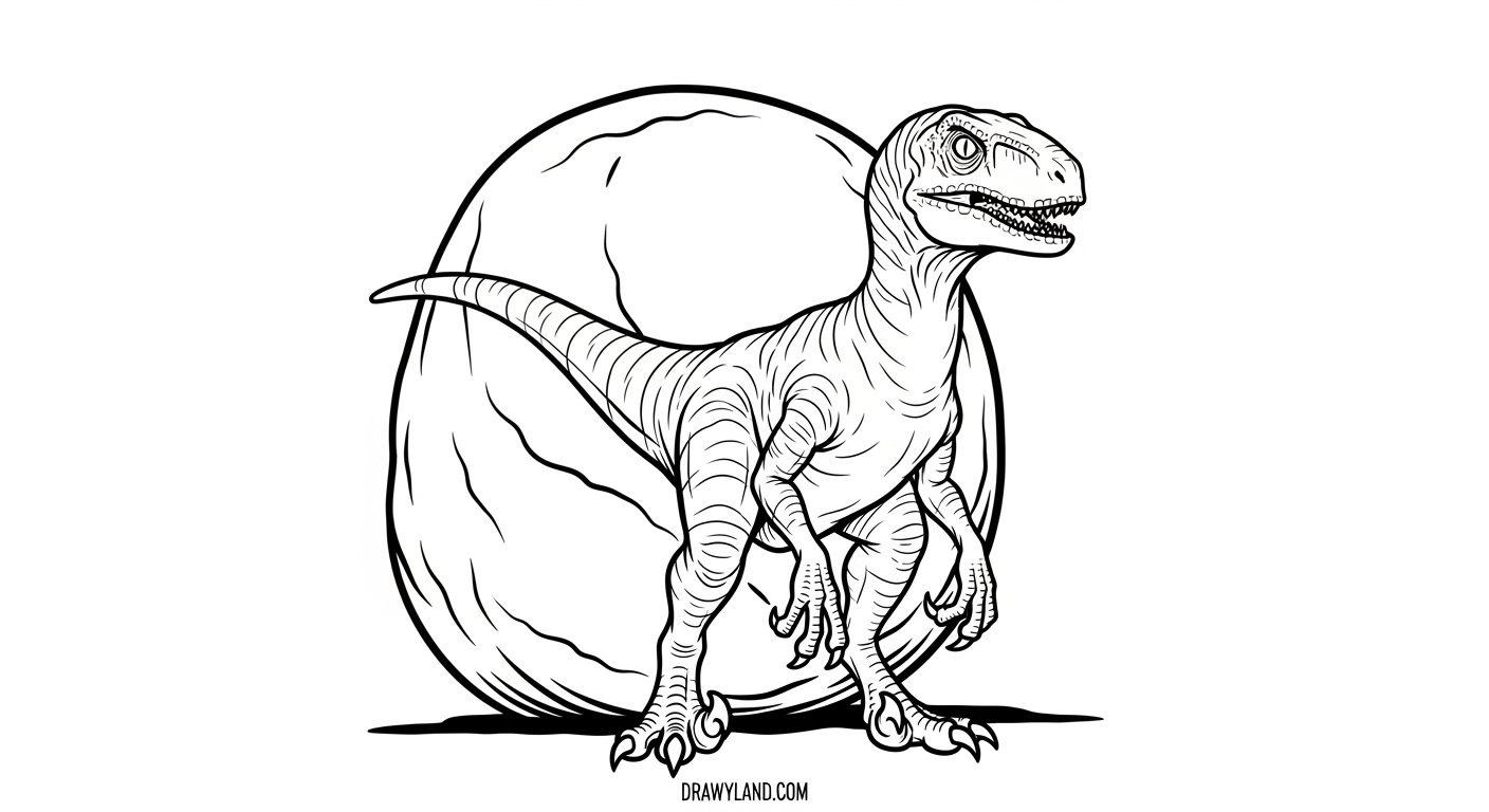 Free Printable Velociraptor Coloring Page for Kids A collection of raptor dinosaur coloring pages