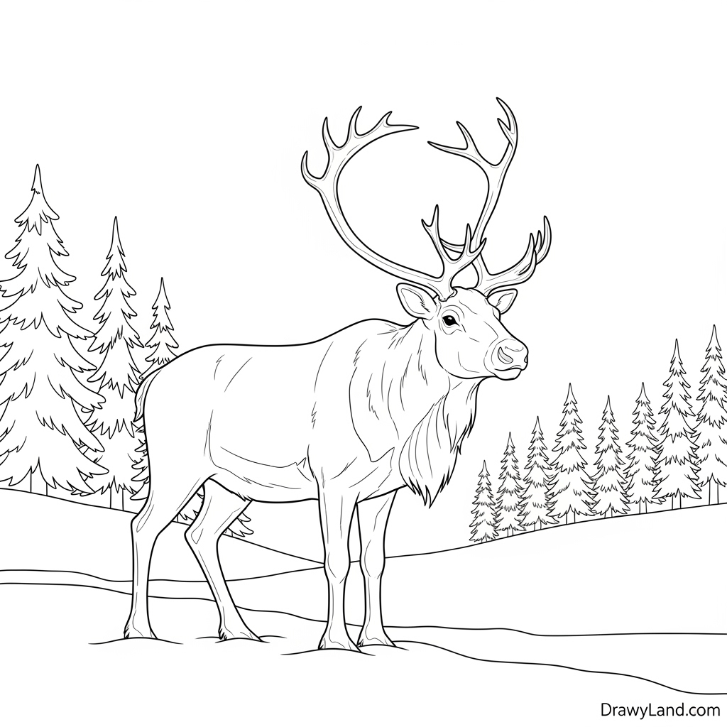 An intricate icy castle winter wonderland coloring page for kids