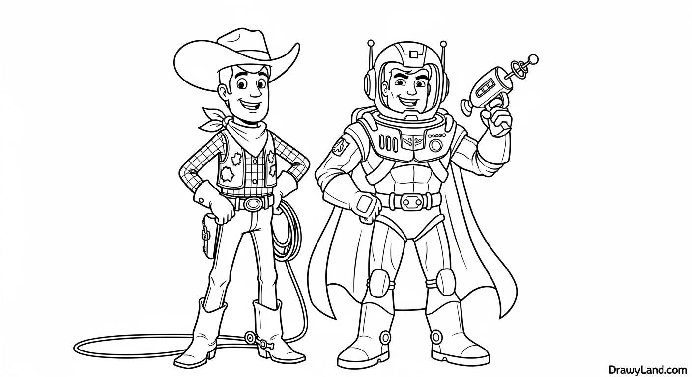 Free Printable Woody Toy Story Coloring Pages Cute Woody and Bo Peep coloring pages for preschoolers